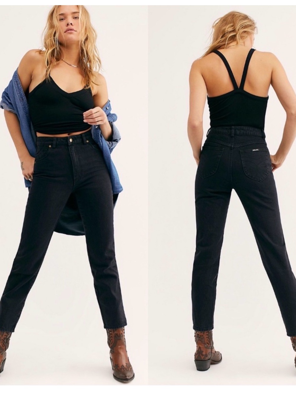Rolla’s Original High Rise Straight Jean Black Size 28 Cigarette Denim Women’s